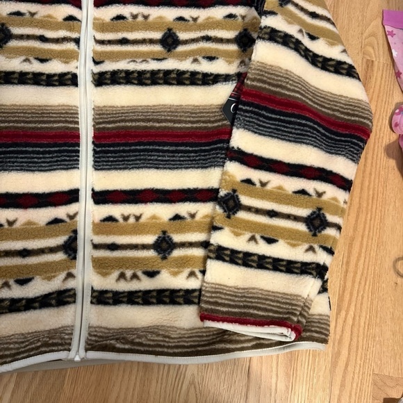 Chaps Fair Isle Print Fleece Sweatshirt Sweater NEW XL XXL Tan Black - Picture 3 of 6